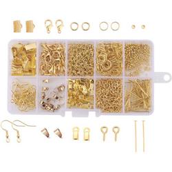 The basics box goud goudkleurig - kralen - buigringen - nietstiften - oorbellen - slotjes - karabijnsluitingen